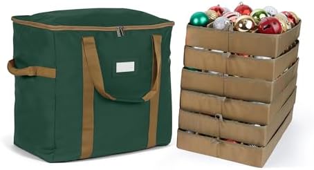Covermates Adjustable Ornament Storage Bag, 19.25"W x 13"D x 18.5"H, Green