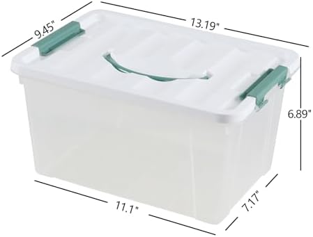 6-Pack Clear Latch Storage Box, 14 L Plastic Storage Bin