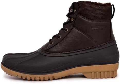 LONDON FOG Aspen Winter Boots for Men Waterproof Snow - Insulated Duck Mens Snow Boots or Rain Boots, Black Tan or Brown, Size 7 to 15 Medium and Extra Wide Widths