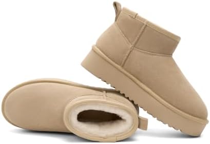 OXSTAR Winter Snow Boots for Women Cozy Plush Line Suede Boot