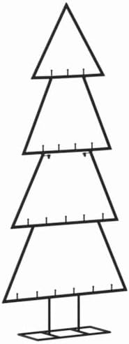 Metal Christmas Tree, 35.4 in Modern DIY Decor, Black Steel