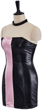Women's Cady Heron Cosplay Costume Black and Pink Bodycon Mini Dress with Choker for Halloween Party