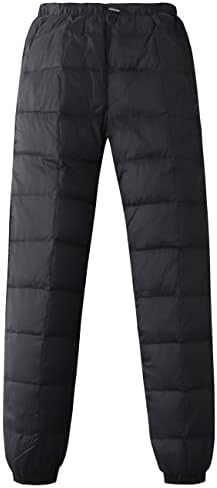 Gihuo Snow Pants Womens Winter Windproof Down Pants Warm Outdoor Ski Pants Padded Loose Ultralight Warm Trousers