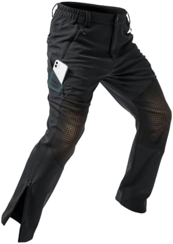 Moosehill Mens Fleece-Lined Snow Pants: Extended Leg Zippers