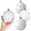 White 4.0" Large Christmas Balls - Christmas Tree Decoration Ornaments Shatterproof Hanging Balls for Birthday Halloween Holiday Wedding Decorations Set of 4pcs