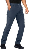 Stlight Mens Snow Ski Water Repellent Softshell Pants for Winter Hiking Fleece Lined Bottom Leg Zipper with 6 Zip Pockets