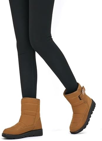 Ablanczoom Womens Winter Snow Boots with Warm Fur Lining Comfortable Booties Non Slip Waterproof Outdoor Shoes