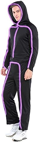 HSCTEK Light Up Adult Stick Figure Costume, Led Halloween Cosplay Men Women