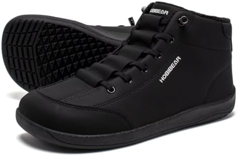 HOBIBEAR Snow Boots for Women Winter Barefoot Shoes Wide Width Mid Top Outdoor Walking Boots for Men