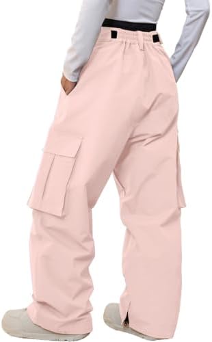 Women's Baggy Snow Snowboard Pants Loose Fit Cargo Ski Pants Bibs Insulated
