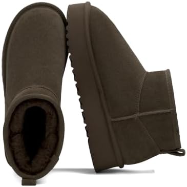 OXSTAR Winter Snow Boots for Women Cozy Plush Line Suede Boot