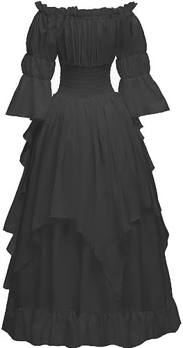 Women's Gothic Witch Dress Medieval Renaissance Costume Victorian Dress