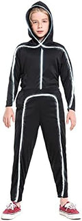 Light Up Child Stick Figure Costume, Led Halloween Cosplay Boys Girls