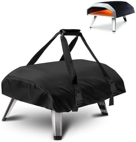 Thick Pizza Oven Cover for Cuisinart CPO-700 Grill Top | Upgraded 20% thicker fabric protects backyard BBQ tools from rain. Adjustable straps secure the outdoor cover tightly