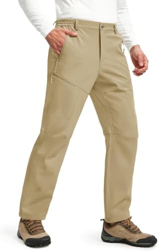 MAGCOMSEN Mens Snow Ski Pants Fleece Winter Outdoor Hiking Waterproof Pants