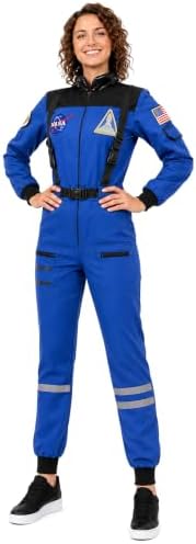 Women's Astronaut Costume, Adult Space Jumpsuit for Halloween