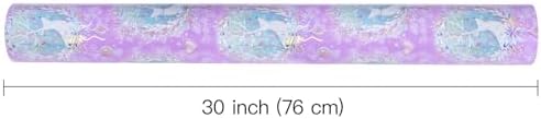 WRAPAHOLIC 30 Inch Jumbo Reversible Purple Christmas Wrapping Paper - 30 Inch x 100 Feet Jumbo Roll Purple Reindeer and Christmas Garland with with Metallic Foil Shine for Holiday, Party