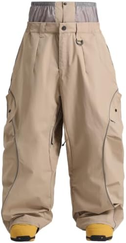 GSOU SNOW Mens Womens Baggy Snowboard Pants Snow Ski Reflective Waterproof