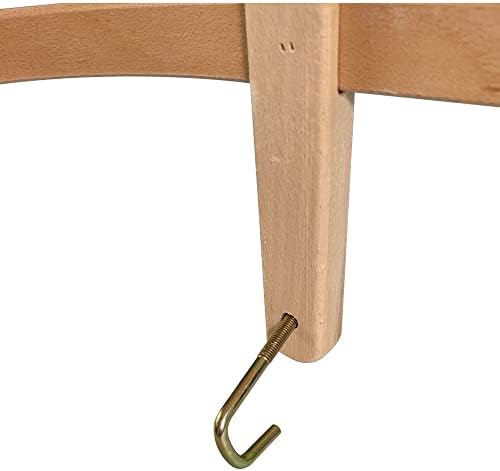 Vispronet Decorative Wooden Sled with Round Horns – Solid Wood Seat with Backrest and Water-Based Protective Lacquer – Frame Made from Laminated Beech Wood – Holds Up to 165lbs