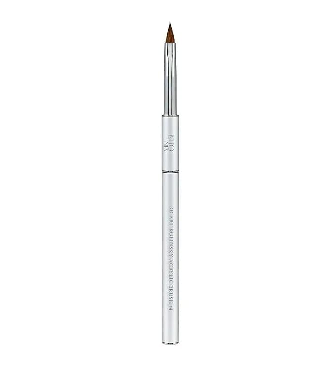 TONES Kolinsky Acrylic Nail Art Brush #4 – Pure Sable Hair, Crimped Silver Handle | Pro-Level Carving Tool with Ultra-Fine Precision Tip