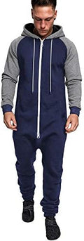 COOFANDY Mens Jumpsuit Onesie Hooded Full Zip One Piece Jogging Tracksuit