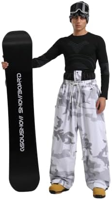 GSOU SNOW Mens Womens Snow Pants Baggy Snowboard Ski Pants 15K Waterproof