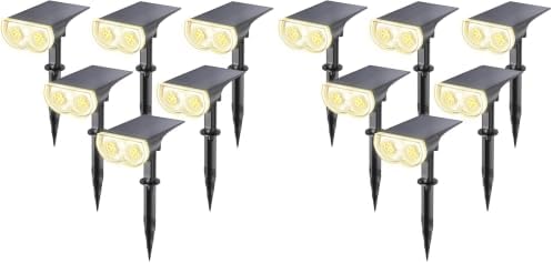 Linkind Solar Lights Outdoor Waterproof LED Spotlights Warm White 12 Pack