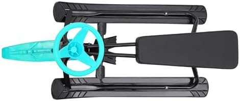 Snow Racer Sled, Ski Sled Slider Board with Steering Wheel, Twin Brakes, Retractable Pull Rope, Snow Bike for Kids Age 3-15, Snowmobile Racer for 2 Children / 1 Teenager Green