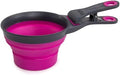 Dexas Popware for Pets Collapsible Klip Scoop, 3-in-1 Pet Food Scoop, Measuring Cup and Bag Clip, 2 Cup Capacity, Fuchsia