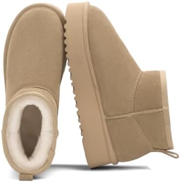 OXSTAR Winter Snow Boots for Women Cozy Plush Line Suede Boot