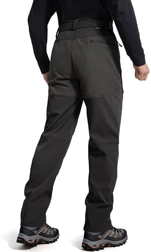 FREE SOLDIER Men's Fleece Lined Pants Softshell Snow Ski Pants