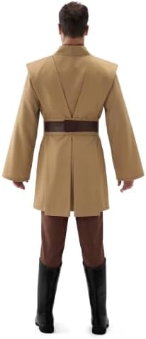 Spooktacular Creations Halloween Mens Tunic Hooded Cloak, Knight Costume Men, Tunic Hooded Robe with Pants for Halloween