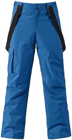 Men's Ski Snow Pants Insulated Waterproof Snowboard Cargo Pants Bibs Regular Fit