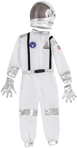 Spooktacular Creations Halloween Astronaut Costume for Kids, Unisex Astronaut Outfit, Toddler Pilot Jumpsuit for Themed Party