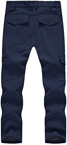 TBMPOY Men's Snow Ski Fleece Lined Hiking Pants Waterproof Winter Snowboard Warm Outdoor Insulated Pants Windproof