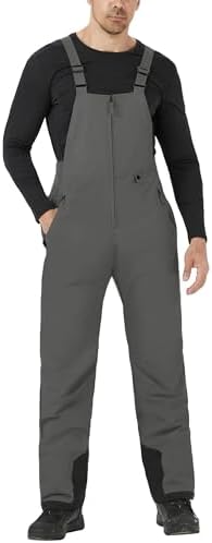 WULFUL Mens Insulated Snow Bibs Waterproof Winter Ski Pants Snowboarding Overalls