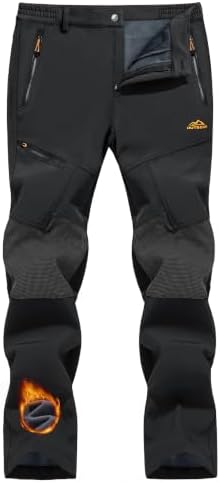 TACVASEN Men's Winter Snow Ski Pants Fleece Lined Waterproof Hiking Work