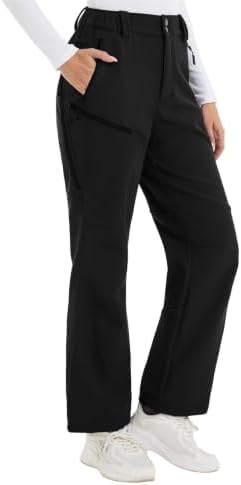 Women's Ski Snow Pants Fleece Lined Waterproof Flare Warm for Winter