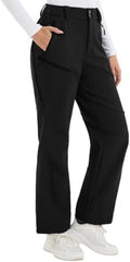 Women's Ski Snow Pants Fleece Lined Waterproof Flare Warm for Winter