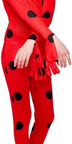 Spirit Halloween Miraculous Lady Bug Kids Jumpsuit Costume | Officially Licensed | Couple Costume | TV and Movie Costume
