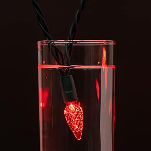 YULETIME 140 Red C6 Christmas String Lights, 2-Set 36 ft 70ct One-Piece LED
