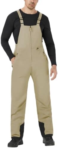 WULFUL Mens Insulated Snow Bibs Waterproof Winter Ski Pants Snowboarding Overalls
