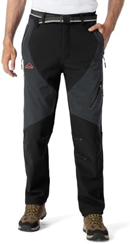 YSENTO Men's Snow Pants Fleece Lined Hiking Ski Winter Insulated Utility Work