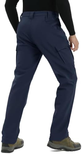 TACVASEN Men's Winter Snow Ski Pants Fleece Lined Waterproof Work Tactical