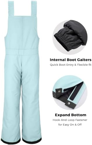 wantdo Girls Ski Pants Winter Snow Bibs Kids Insulated Snowboarding Overall