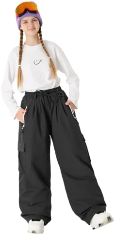 GSOU SNOW Kids Snow Pants Girls Boys Baggy Snowboard Pants Insulated