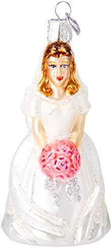 Old World Christmas Glass Blown Ornament Bride-Brunette (10226)