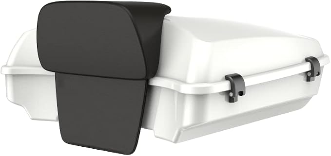 Advanblack Road Glide Tour Trunk Pack Stone Washed White Pearl Razor Tour Trunk Pack Backrest Pad for '97-'25 Harley Touring Road King Street Glide Electra Glide CVO models
