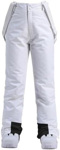 Women's Snow Ski Pants Insulated Winter Warm Outdoor Waterproof Snowboard Pants Bibs Detachable Suspender
