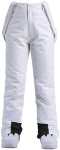 Women's Snow Ski Pants Insulated Winter Warm Outdoor Waterproof Snowboard Pants Bibs Detachable Suspender